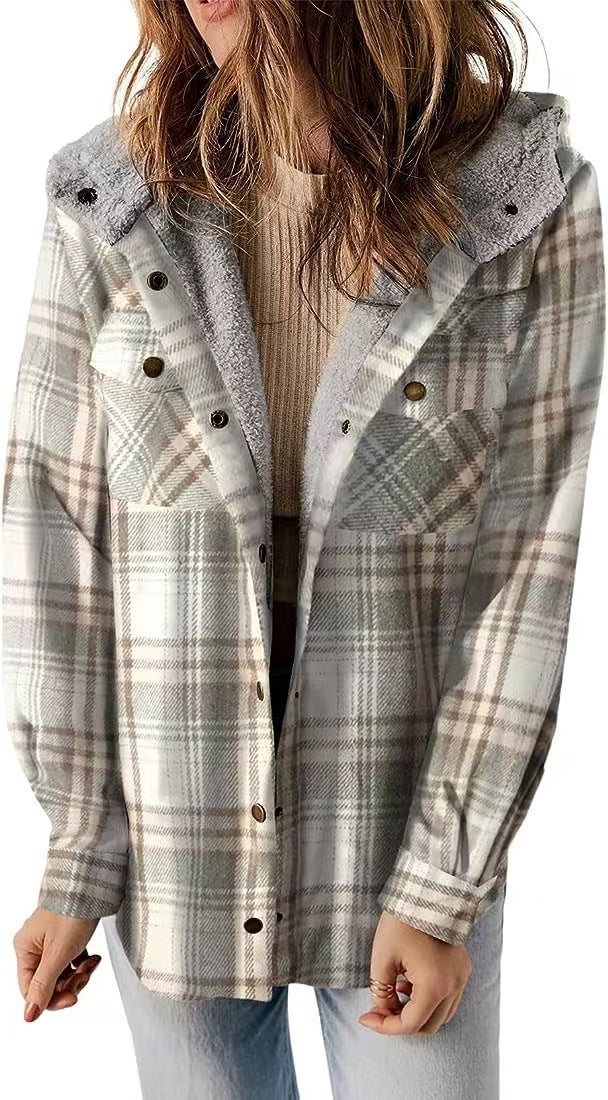 DivaElla™- Plaided Hooded Coat