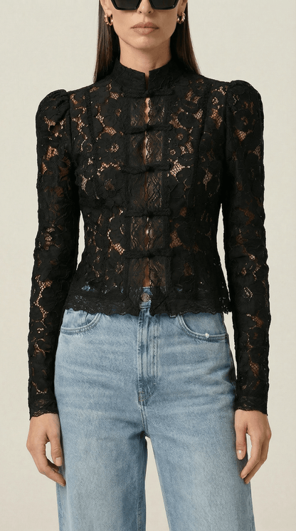 Fontaine Lace Blouse Black