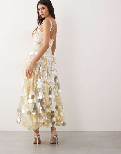Sienna | Embellished Sequin Midi Dress