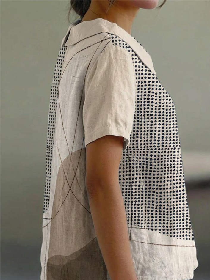 Lana | Abstract Dot and Line Pattern Shirt