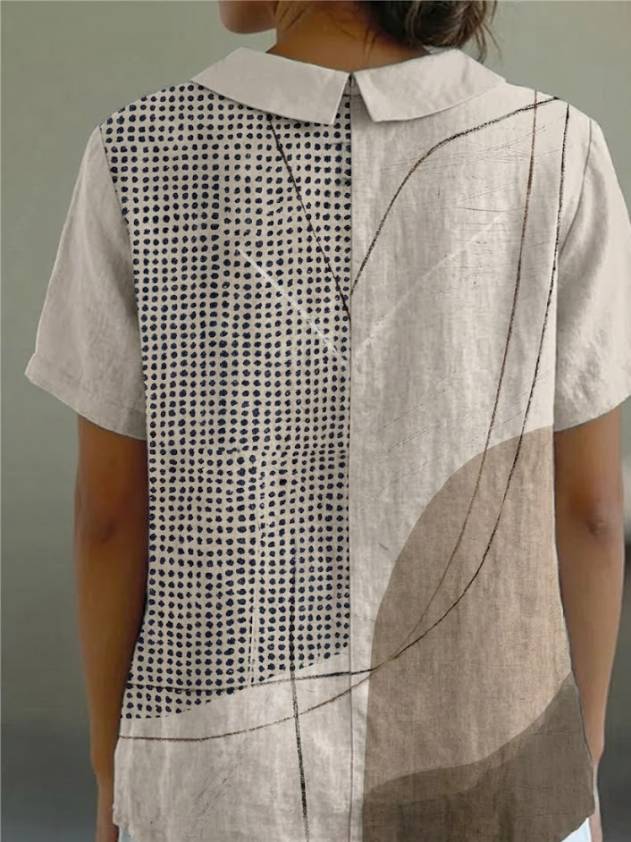 Lana | Abstract Dot and Line Pattern Shirt