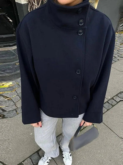 Rosalia Elegant Jacket with Stand Collar