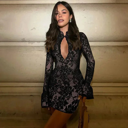Amara Cut-Out Lace Mini Dress
