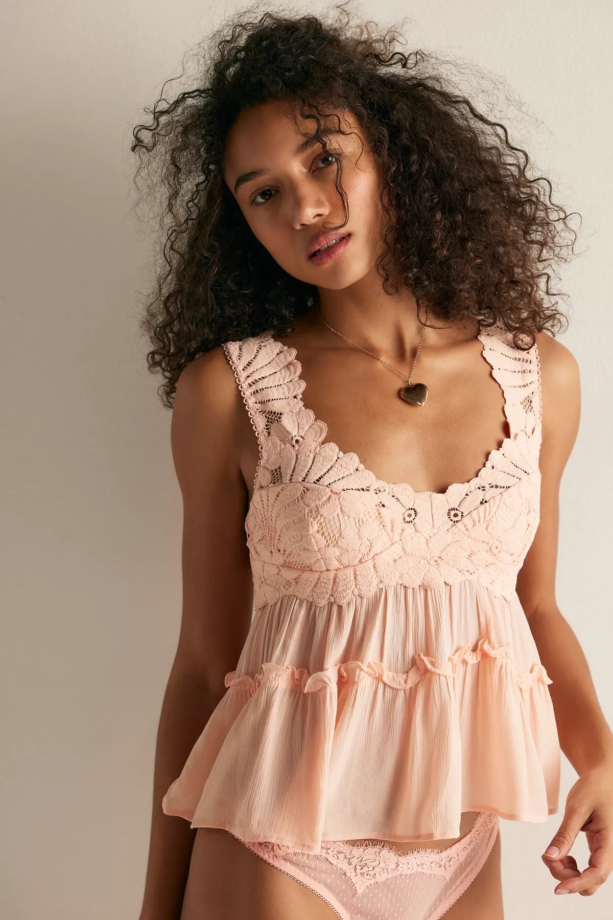 Petal Party Lace Shapeless Cami in FP Pale Peach - photo 1