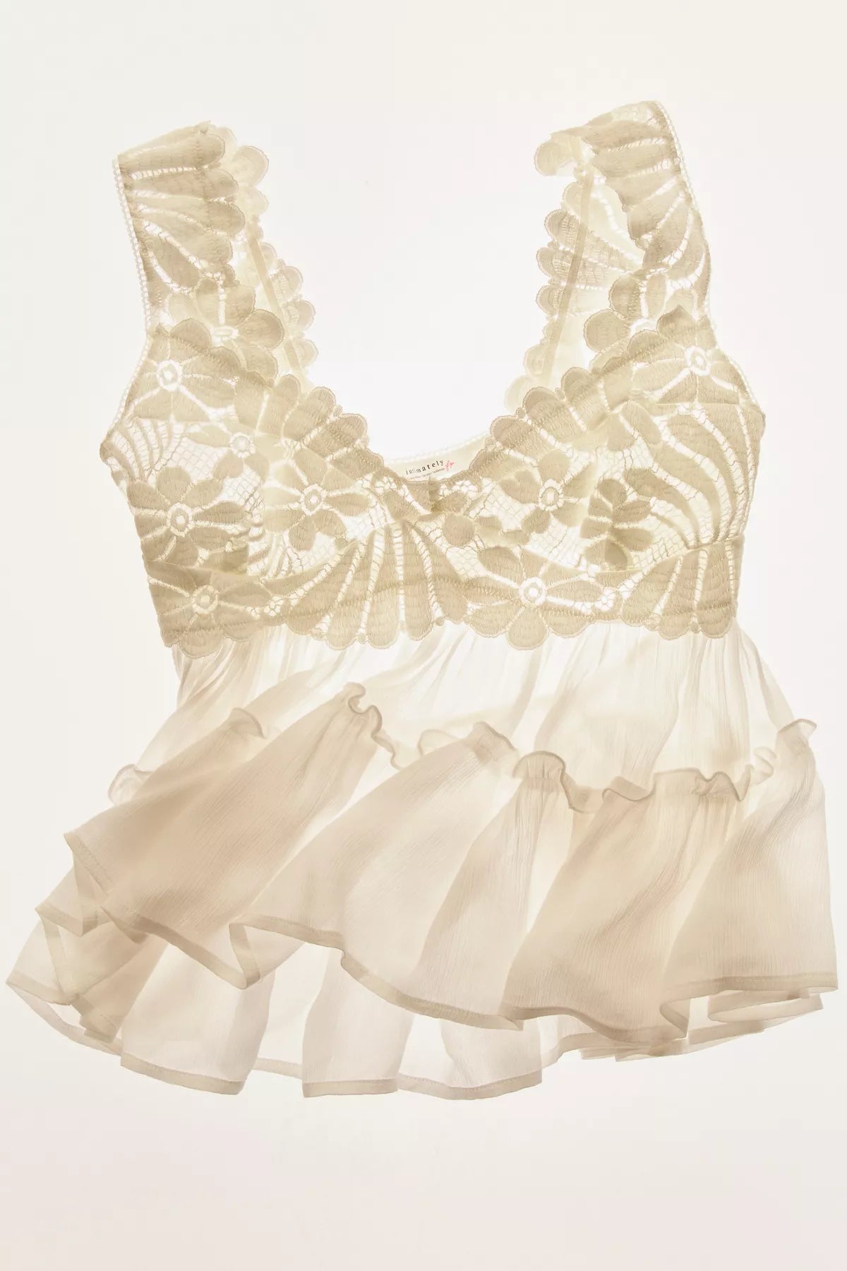 Petal Party Lace Shapeless Cami in Clean Ivory - photo 4