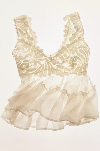 Petal Party Lace Shapeless Cami in Clean Ivory - photo 4