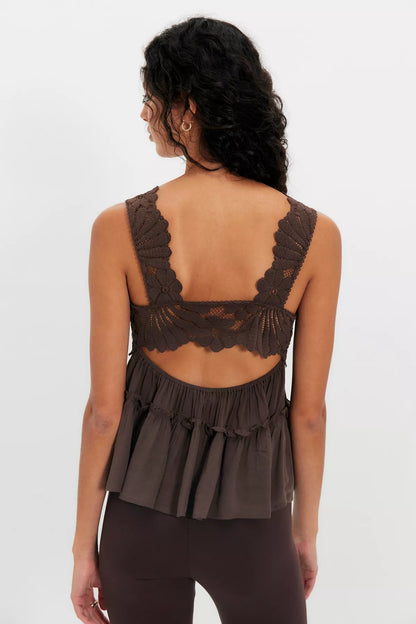 Petal Party Lace Shapeless Cami in Shaved Chocolate - photo 2
