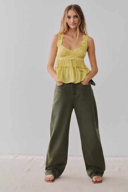 Petal Party Lace Shapeless Cami in Sicilian Yellow - photo 3